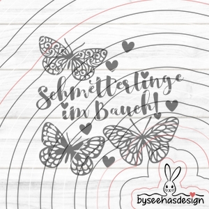 Schmetterlinge im Bauch Plotterdatei SVG DXF