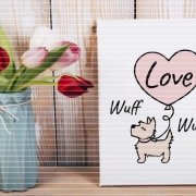 Terrier mit Herz Plotterdatei SVG DXF 