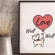 Terrier mit Herz Plotterdatei SVG DXF 
