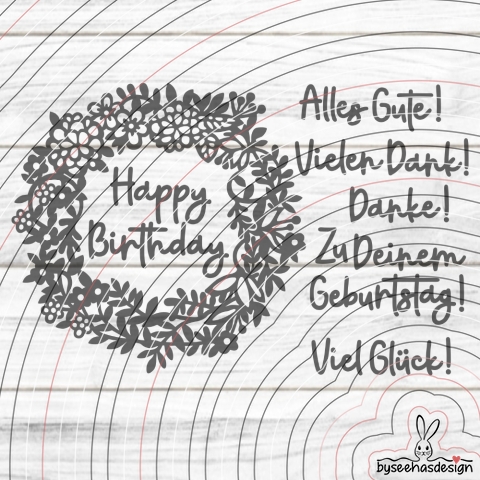 Kranz mit Text Plotterdatei SVG DXF