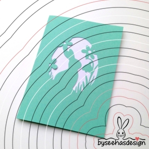 Karte Hase mit Blumen Plotterdatei SVG DXF