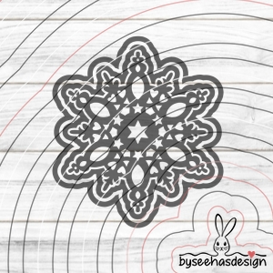 Deko Stern mit Rahmen Plotterdatei SVG DXF