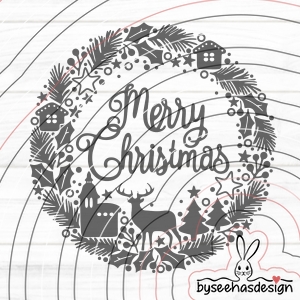 Kranz Merry Christmas Plotterdatei SVG DXF