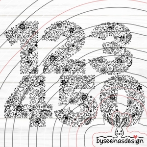 Blumen Zahlen 1-5 Plotterdatei SVG DXF
