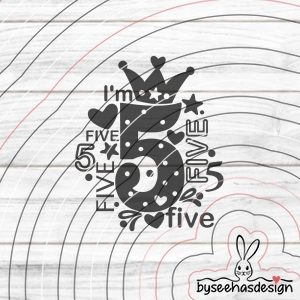 I'm five Plotterdatei SVG DXF 