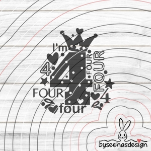 I'm four Plotterdatei SVG DXF 