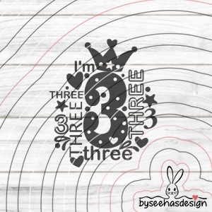 I'm three Plotterdatei SVG DXF