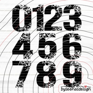 Zahlen 0-9 Plotterdatei SVG DXF