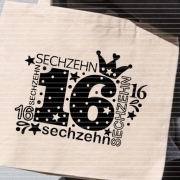 Zahl Sechzehn Plotterdatei SVG DXF