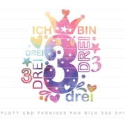 Zahl 3 Plotterdatei SVG DXF