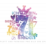 Zahl 7 Plotterdatei SVG DXF