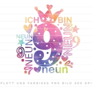 Zahl 9 Plotterdatei SVG DXF FCM